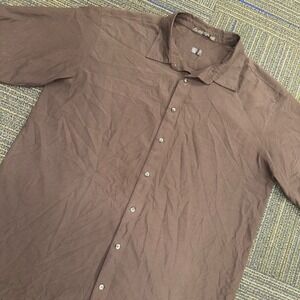 Nike Tiger Woods Collection Shirt Mens XL Brown Excellent Short Sleeve Button Up